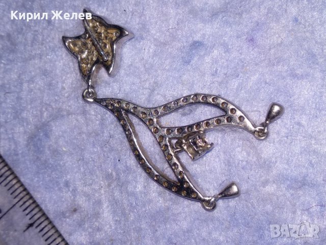 ПРЕКРАСНА СКЪПОЦЕННА СРЕБЪРНА ОБЕЦА РОДИРАНО СРЕБРО 925 ПОДХОДЯЩА и за АРТ ВИСУЛКА / МЕДАЛЬОН 19283, снимка 16 - Обеци - 40532488