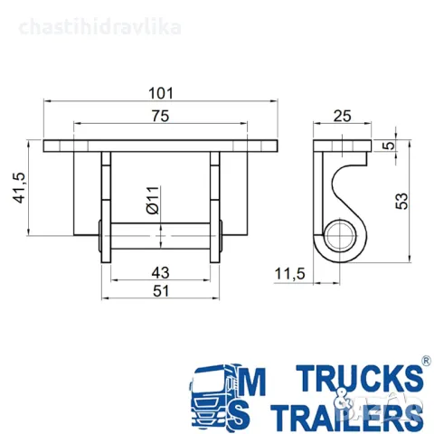 Елемент за долно отваряне на алуминиев капак 15164800, снимка 2 - Части - 49762662