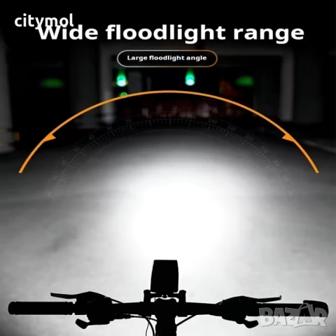 Соларен фар и клаксон за велосипед/скутер, 3 режима, акумулаторна батерия, снимка 6 - Аксесоари за велосипеди - 51830825