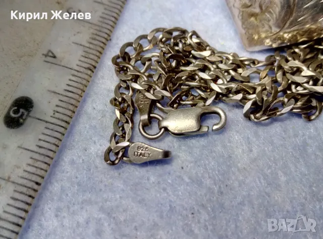 СРЕБЪРНО ЛАНЧЕ СРЕБРО 925 ITALI с РЪЧНО ГРАВИРАНО СРЕБЪРНО СЪРЧИЦЕ Рамка за СНИМКИ СРЕБРО 925 40111, снимка 8 - Колиета, медальони, синджири - 49365764