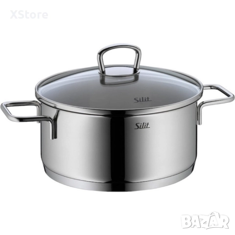 Комплект 3 тенджери Silit Alicante, Стъклени капаци, Сребърен, снимка 3 - Съдове за готвене - 52507642