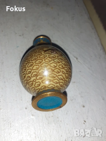 Стара симпатична малка вазичка Клоазоне cloisonne, снимка 3 - Антикварни и старинни предмети - 53457006