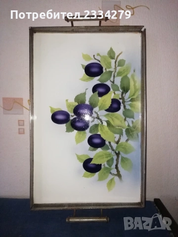 Антикварни подноси: дървен поднос интарзия, бронзов поднос, поднос метал и порцелан. . , снимка 12 - Антикварни и старинни предмети - 53662846