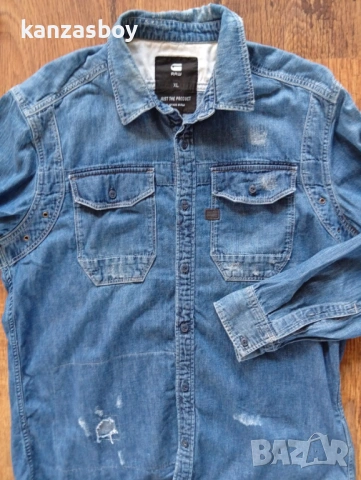 g-star wolker shirt - страхотна мъжка риза ХЛ, снимка 5 - Ризи - 53621393