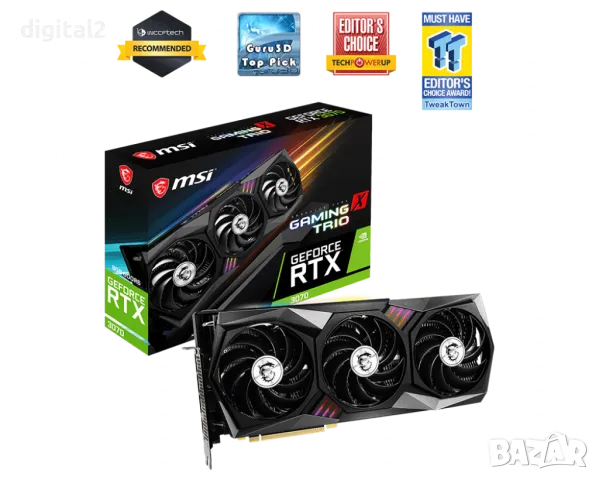 Видеокарта MSI GeForce RTX 3070 GAMING Z TRIO 8G нова 24м. Гаранция.