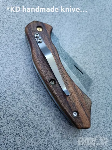 Сгъваем нож ръчно изработен от N690co стомана , снимка 4 - Ножове - 47839710