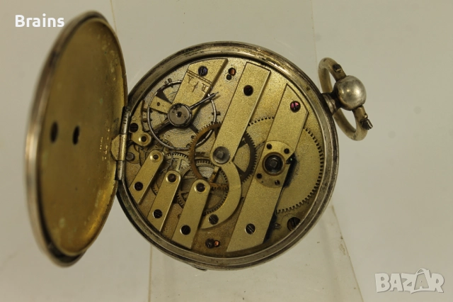 19 Век Сребърен Джобен Цилиндър С Ключе, снимка 9 - Антикварни и старинни предмети - 51773139