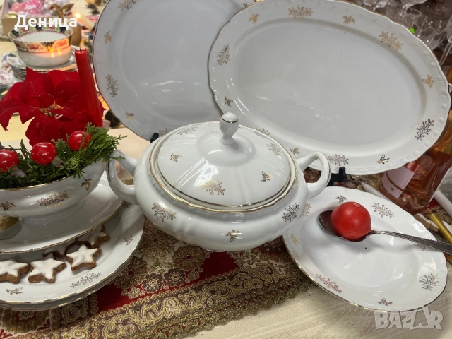 MSB Czechoslovakia 1935-1945 Класиката е винаги на мода⚜️ Бяло и злато с елегантен релеф⚜️ , снимка 2 - Сервизи - 52832483