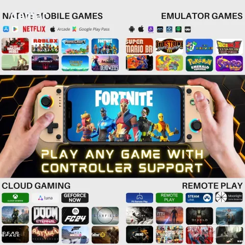 MAJESTECH Контролер за мобилни игри за iPhone/Android, RGB Hall Joystick, снимка 6 - Други игри и конзоли - 49526216