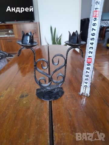 Стар свещник #4, снимка 3 - Антикварни и старинни предмети - 36047329