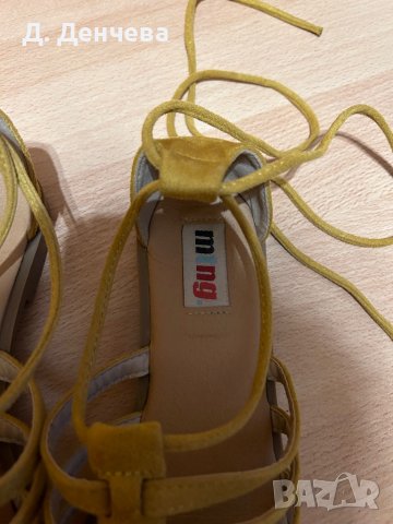 Велурени сандали с връзки MTNG, снимка 2 - Сандали - 44501402