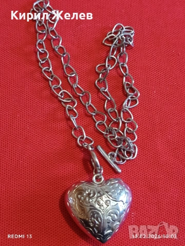 Ефектно романтично колие с висулка във формата на сърце ❤️ красива орнаментика 51896, снимка 7 - Колиета, медальони, синджири - 53462696