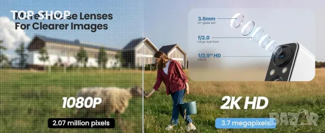 Акумулаторна камера със соларен панел FOAOOD DF 220, снимка 13 - Камери - 48485644