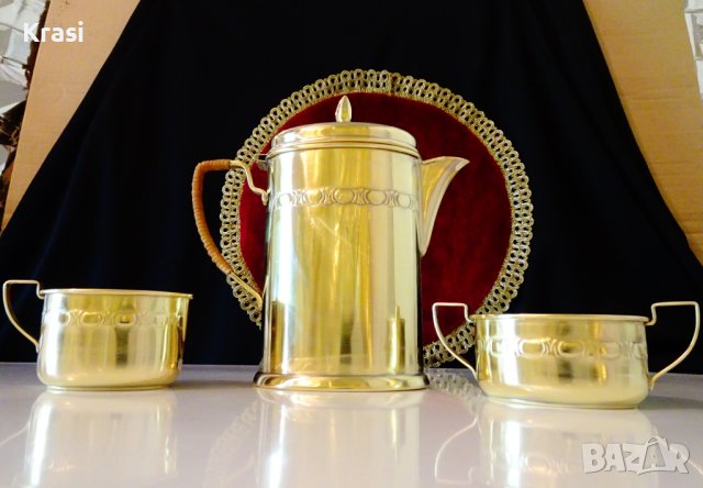 Месингов сервиз за греяна ракия,чай. , снимка 3 - Антикварни и старинни предмети - 41322487
