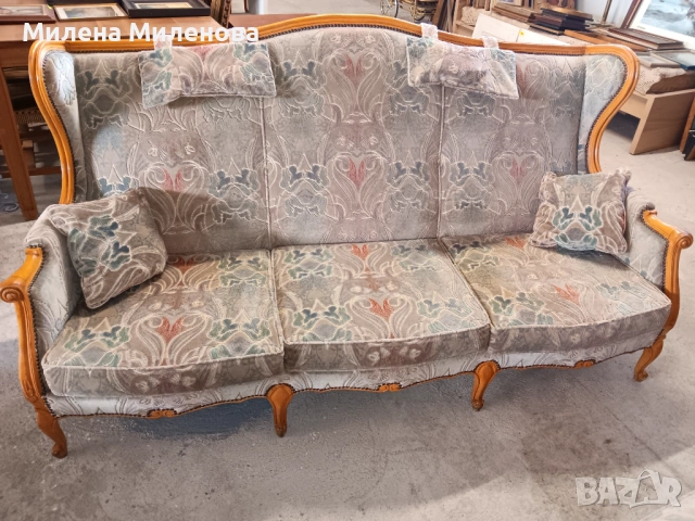 Винтиж диван тройка , снимка 5 - Дивани и мека мебел - 51000565