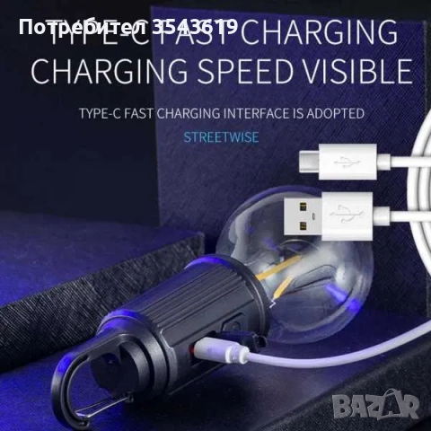 ЛЕД Къмпинг Крушка Лампа за окачване на акумулаторна батерия led , снимка 4 - Лед осветление - 51785950