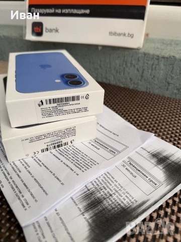 НОВ!36М*iphone 16 от 25€/м ЛИЗИНГ айфон 16 Ultramarine black, снимка 2 - Apple iPhone - 53619468
