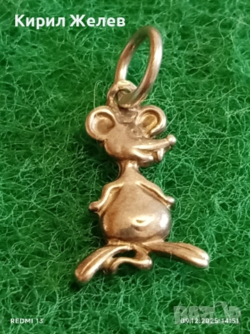 Сребърен медальон във формата на МИШКА много красив стилен дизайн 52404