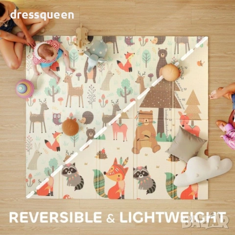 4847 Сгъваемо термо килимче за бебе 180х200 см | Водоустойчиво | Без BPA |  Двулицево, снимка 3 - Други стоки за дома - 53708546