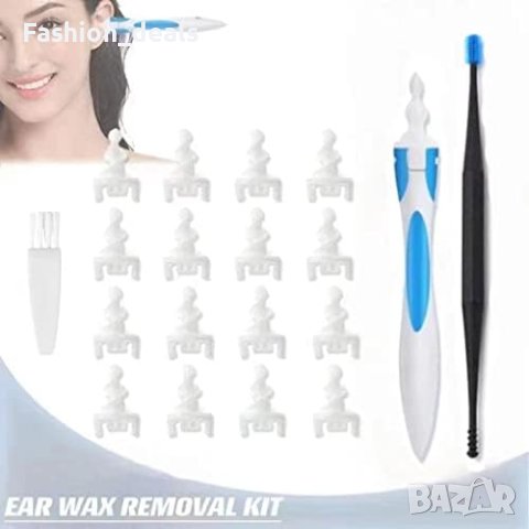 Нови 16 броя силиконови клечки за почистване на уши/Двойна въртяща се глава/Грижа/Възрастни Деца