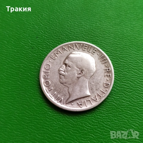 5 лири 1927 г. Сребро , снимка 2 - Нумизматика и бонистика - 53291531