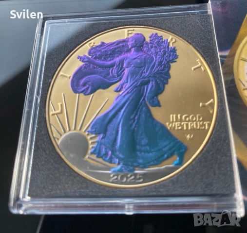 1 долар AMERICAN EAGLE 1 oz СРРБРО, снимка 3 - Нумизматика и бонистика - 53176608