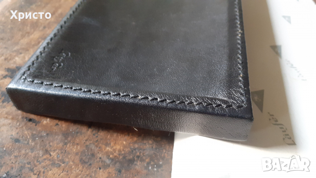 поставка за химикалка за бюро Лауфер Läufer Германия естествена кожа, цвят черен, ръчна изработка, снимка 10 - Други ценни предмети - 36325167