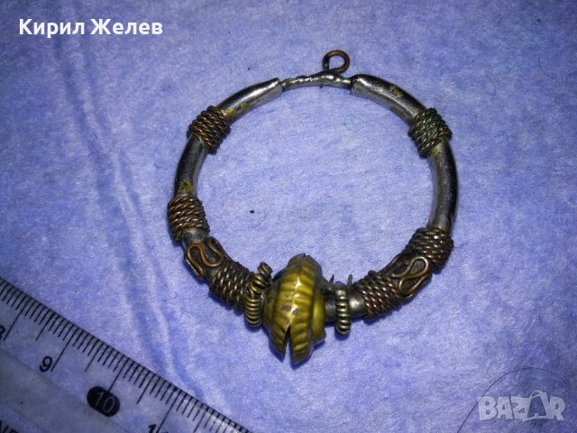 СТАРИННА СРЕБРИСТА ЕтноАРТ ВИСУЛКА МЕД МЕСИНГ СТОМАНА РЪЧНА МАЙСТОРСКА ОРНАМЕНТИРАНА ИЗРАБОТКА 28035, снимка 10 - Антикварни и старинни предмети - 40684987