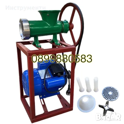 Месомелачка чугунена Румънска №32 с електромотор, снимка 1