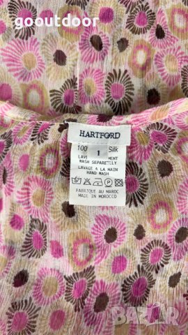 Флорален многоцветен топ Hartford Multicolored Silk Top Размер 1/S, снимка 4 - Корсети, бюстиета, топове - 41001252