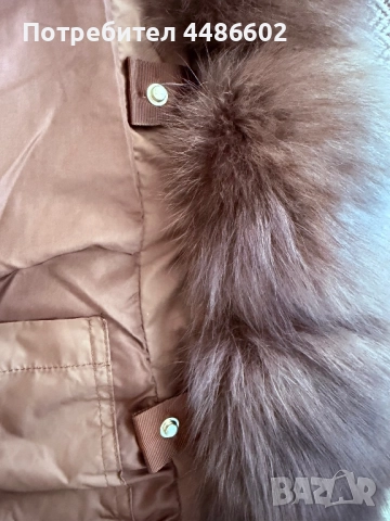 Късо дамско зимно яке с естествен косъм, снимка 3 - Якета - 52847501