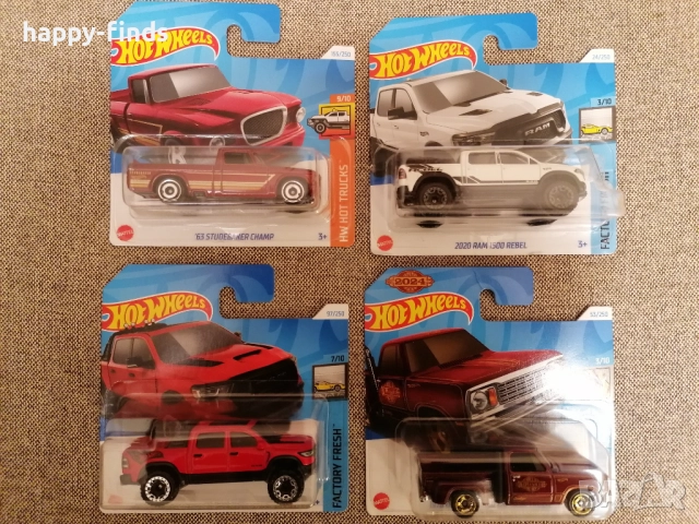 Hot Wheels TRUCKS лот (4 бр.) – американски пикапи | 1:64, снимка 2 - Колекции - 52998207