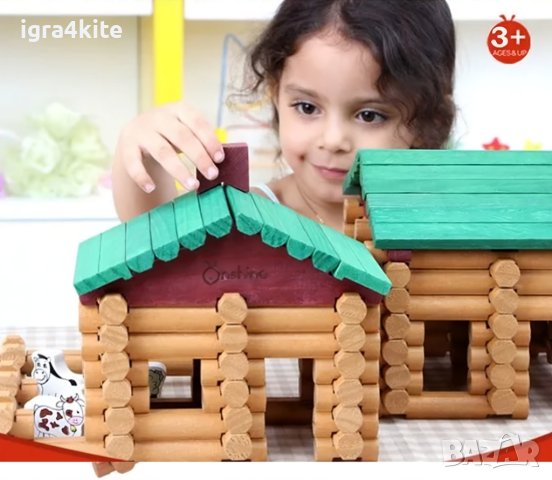 Дървена ферма с магазин конструктор 170 части / горска кабина, снимка 9 - Образователни игри - 42512730