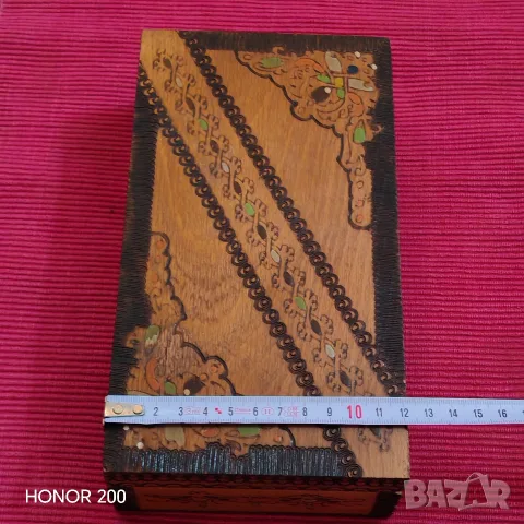 Стара пирографирана, воинишка кутия. , снимка 11 - Антикварни и старинни предмети - 56325445