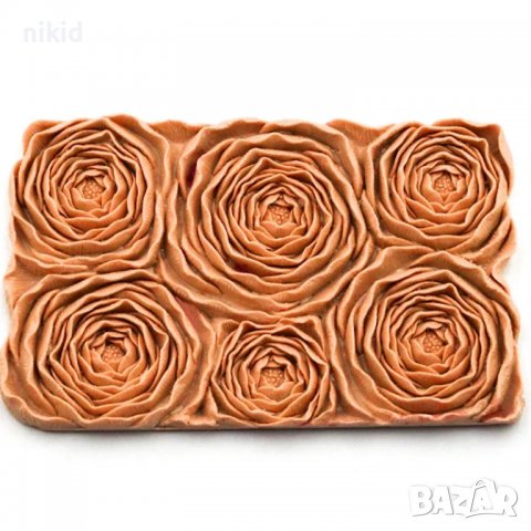 Огромни Рози Розети божури на пластове пано силиконов молд форма декорация торта фондан, снимка 5 - Форми - 34781637