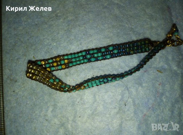 КРАСИВА НЕЖНА МЪНИСТЕНА ЗЛАТИСТА ЕТНО - АРТ СТИЛ ГРИВНИЧКА 38932, снимка 3 - Гривни - 42089397