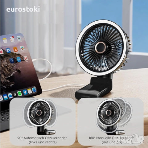 GF12 Многофункционален тих осцилиращ на 180° вентилатор, снимка 2 - Вентилатори - 52436864