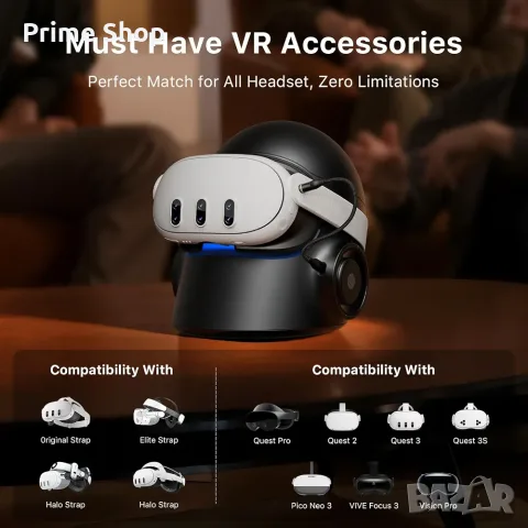 Зарядна станция Aubika VR CyberCore Lite 45W за Meta Quest 3/3S, Vision Pro, Pico, снимка 4 - Аксесоари - 56143078