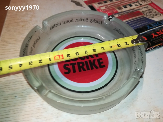 LUCKY STRIKE-ГОЛЯМ ПЕПЕЛНИК ВНОС GERMANY 1910251900, снимка 4 - Антикварни и старинни предмети - 52109477