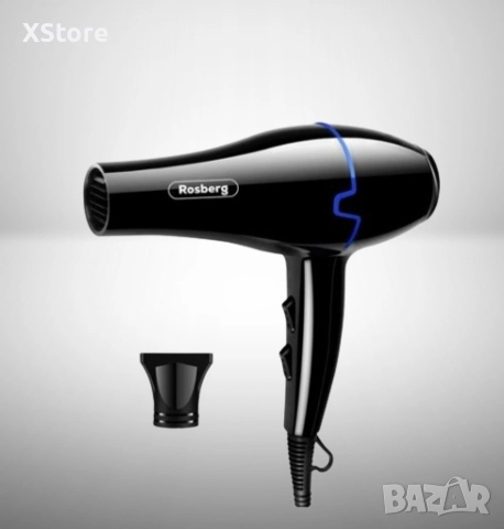 Сешоар Rosberg, 2000W, 3 степени на температура, 2 скорости, Черен, снимка 3 - Сешоари - 52593710
