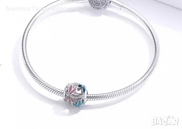 Талисман за гривна Пандора Dragonfly сребро s925 модел 007, снимка 7 - Гривни - 34479137