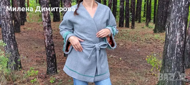 Палто тип кимоно с кашмир , снимка 8 - Палта, манта - 48877104
