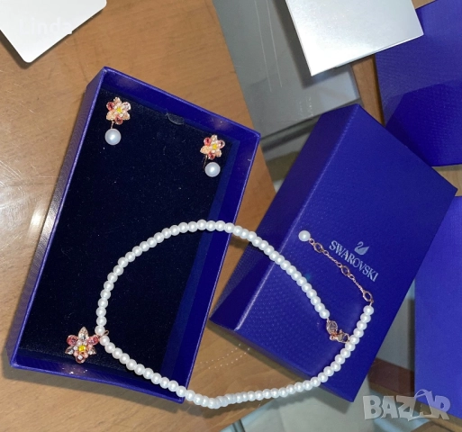 Колие и обеци Swarovski, снимка 4 - Бижутерийни комплекти - 51669560