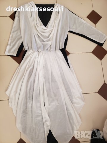 Нестандартна Рокля черно и бяло, снимка 1