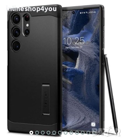 Оригинален Кейс Spigen TOUGH ARMOR за Samsung Galaxy S23 ULTRA Черен, снимка 1 - Калъфи, кейсове - 41413505