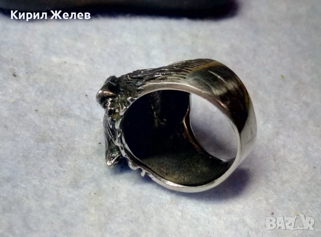 ФИГУРАЛЕН КОЛЕКЦИОНЕРСКИ АРТ ПРЪСТЕН ВЪЛК от НИКЕЛИРАНА БЛАГОРОДНА НЕРЪЖДАЕМА СТОМАНА 25161, снимка 10 - Пръстени - 51280126