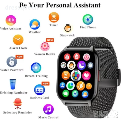 4605 Смарт часовник TechONE Wand Pro: До 30 дни автономност и пълна свобода с безжично зареждане, снимка 2 - Мъжки - 53638762