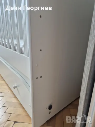 Детско креватче с регулеруема височина на подматрачната рамка, снимка 5 - Бебешки легла и матраци - 49731155