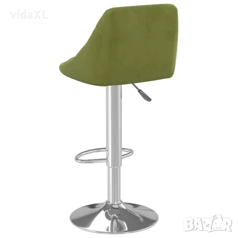 vidaXL Бар табуретки, 2 бр, светлозелени, кадифе, снимка 6 - Столове - 56147132