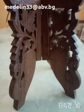 Дърворезба стара дъб сгъваема поставка за блюда, вази, украса и др. , снимка 3 - Антикварни и старинни предмети - 49136691